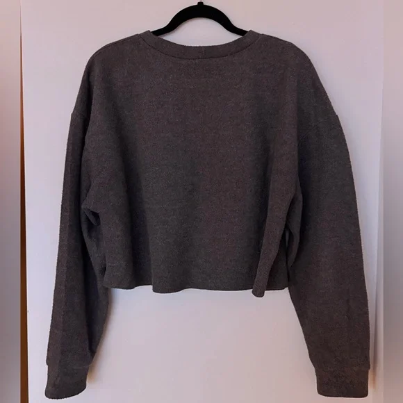 Zara Charcoal Gray Cropped Longsleeve - Picture 2 of 3
